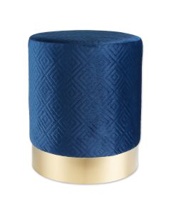 NAVY BLUE VELVET STOOL